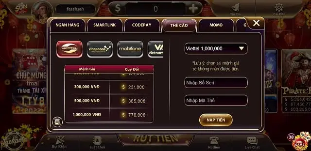 Số lượng sảnh trò chơi trên trang web 777King - 777King